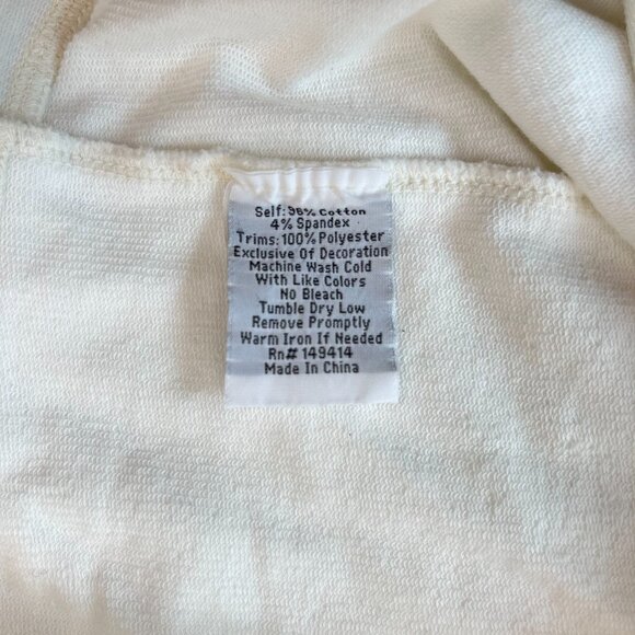 NWOT Johnny Was Embroidered Floral Butterfly Bird Pullover White Sweatshirt Sz S - Picture 13 of 16